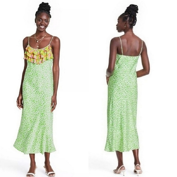 RIXO Dresses & Skirts - Rixo X Target Leopard Sleeveless Ruffle Slip Dress Small